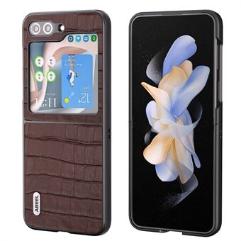 ABEEL For Samsung Galaxy Z Flip5 5G Cowhide Leather + PC Phone Case Crocodile Texture Slim Cover