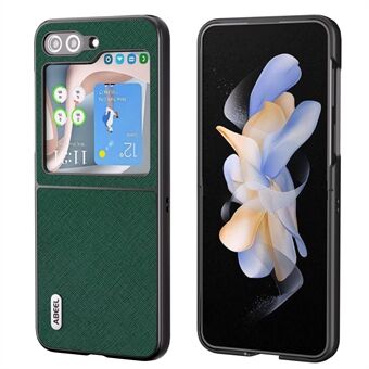 ABEEL For Samsung Galaxy Z Flip5 5G Cross Texture Phone Case Cowhide Leather + PC Anti-Drop Cover