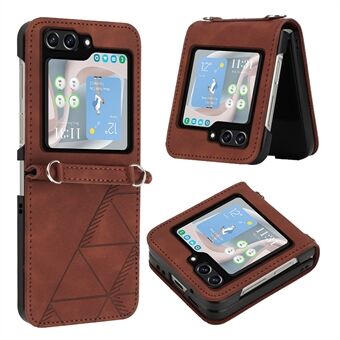 YB Imprinting Series-1 for Samsung Galaxy Z Flip5 5G PU Leather Phone Case Imprinted Phone Protective Cover