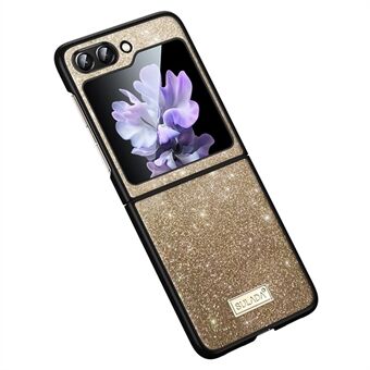 SULADA For Samsung Galaxy Z Flip5 5G Glitter Sequins Shiny Case PU Leather Coated PC + TPU Anti Slip Shockproof Cover