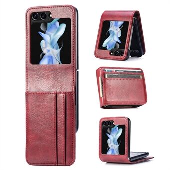 For Samsung Galaxy Z Flip5 5G Wallet Design Phone Case PU Leather+PC Cell Phone Cover