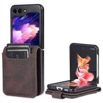 AZNS For Samsung Galaxy Z Flip5 5G PU Leather Phone Case Kickstand Card Slots Cover