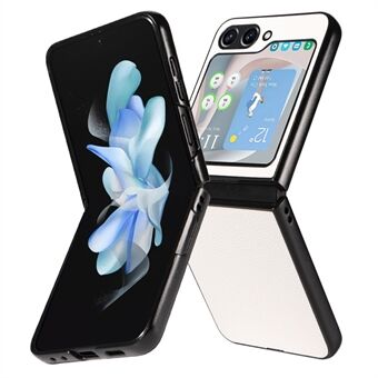 For Samsung Galaxy Z Flip5 5G Litchi Texture Phone Case PU Leather Coated PC Slim Fit Cover