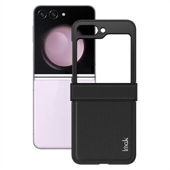 IMAK Ruiyi Series for Samsung Galaxy Z Flip5 5G Phone Cover Carbon Fiber Texture PC + PU Leather Phone Case