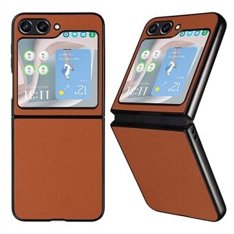 For Samsung Galaxy Z Flip5 5G Shockproof Phone Case Texture PU Leather+PC Slim Cover