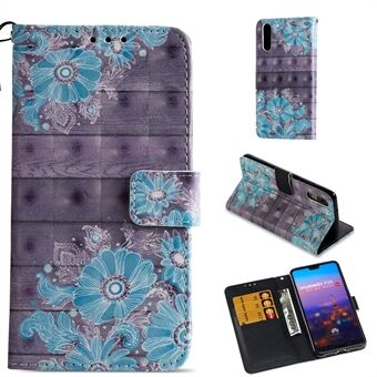 Pattern Printing Wallet Stand Leather Case for Huawei P20