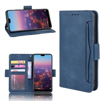 Leather Wallet Stand Phone Cover with Multiple Card Slots Protective Shell for Huawei P20