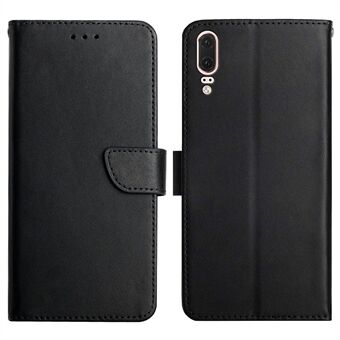 For Huawei P20 Flip Cover TPU + Genuine Leather Nappa Texture Multifunction Wallet Stand Good Protective Phone Case