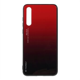 For Huawei P20 Pro Gradient Color Glass + PC + TPU Hybrid Mobile Phone Case