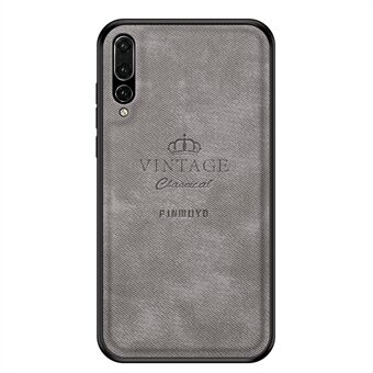 PINWUYO Heavy Duty TPU Edges Hard PC Back with PU Leather Rugged Shockproof Phone Case for Huawei P20 Pro