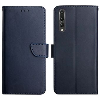 For Huawei P20 Pro Wallet Sturdy Stand Solid Color Genuine Leather Nappa Texture Magnetic Closure Stand Wallet Case Flip Phone Shell