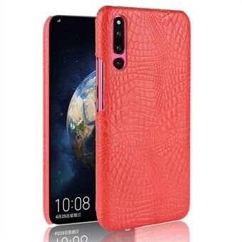 Crocodile Texture PU Leather Coated PC Phone Case for Huawei P30 - Red