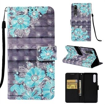 Pattern Printing Light Spot Decor Stand Leather Wallet Cover for Huawei P30