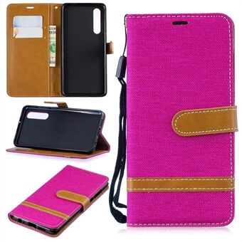 Two-tone Jean Cloth PU Leather Flip Case for Huawei P30