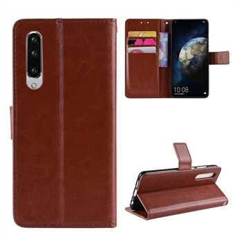 For Huawei P30 Crazy Horse Wallet Leather Phone Case with Strap