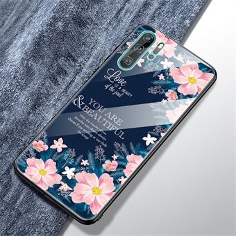 Pattern Printing 9H Glass Back + Soft TPU Edge Hybrid Phone Case for Huawei P30 Pro