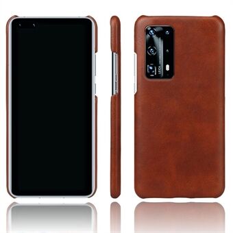 KSQ Crazy Horse PU Leather Coated PC Mobile Phone Shell for Huawei P40 - Brown