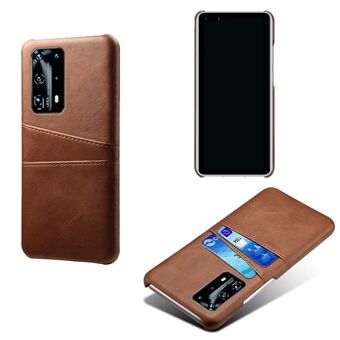 With Dual Card Slots PU Leather Coated PC Shell for Huawei P40 Pro