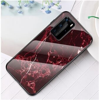 Marble Texture Tempered Glass + PC + TPU Hybrid Shell for Huawei P40 Pro