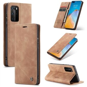 CASEME 013 Series for Huawei P40 Pro Foldable Stand PU Leather Cover Wallet Phone Case