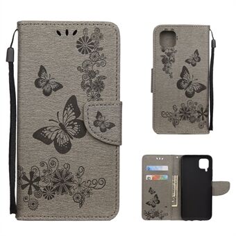 Imprint Butterfly and Flower Leather Wallet Case for Huawei P40 lite/nova 6 SE/nova 7i