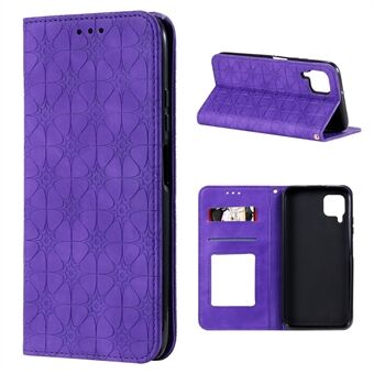 Imprint Lucky Flower Auto-absorbed Flip Leather Card Slots Phone Cover for Huawei P40 Lite 4G/Nova 6 SE/Nova 7i