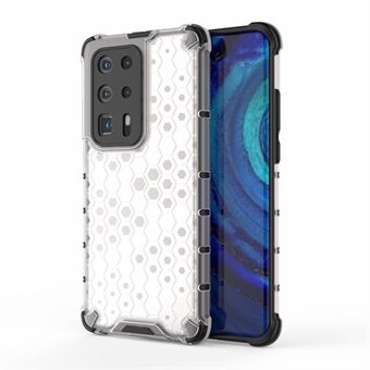 Honeycomb Pattern Shock-proof TPU + PC Hybrid Case for Huawei P40 Pro Plus - White