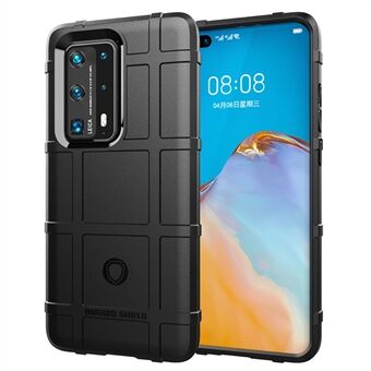 Rugged Square Grid Texture Thicken Anti-shock TPU Case for Huawei P40 Pro+