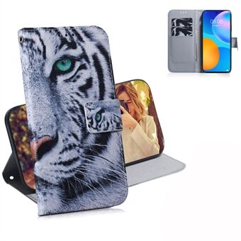 Pattern Printing PU Leather Wallet Stand Case for Huawei P Smart 2021 / Huawei Y7a