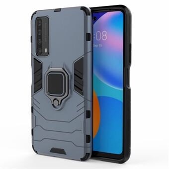 Dual-Layer TPU + PC Hybrid Phone Case + Finger Ring Kickstand for Huawei P smart 2021/Y7a