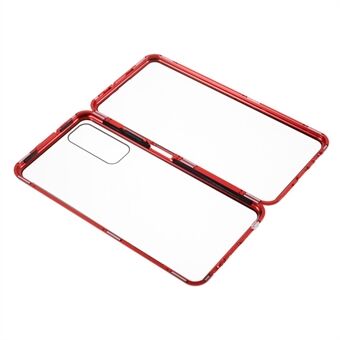 Ultra Clear Double-sided Tempered Glass + Metal Frame Magnetic All-around Protection Phone Case for Huawei P smart 2021 / Y7a