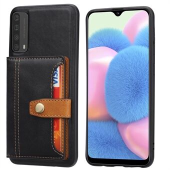 [Card Slots] [Kickstand] PU Leather Coated TPU Case for Huawei P smart 2021/Y7a Cover