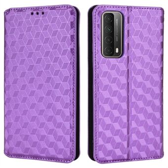 For Huawei Y7a/Huawei P smart 2021 Multifunction Wallet Phone Protective Cover Supporting Stand Imprinted Pattern Cell Phone Case PU Leather + TPU Phone Case