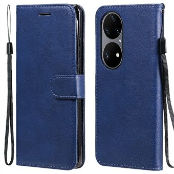 Drop-proof KT Leather Series-2 Folio Flip Shell Pure Color Leather Case for Huawei P50 Pro