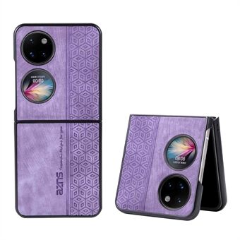 AZNS For Huawei P50 Pocket Imprinted Pattern Folding Phone Case Anti-scratch PU Leather Coated Hard PC Back Cover