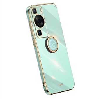 XINLI For Huawei P60 Electroplating Phone Case Ring Kickstand Soft TPU Phone Cover