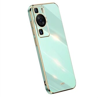 XINLI For Huawei P60 TPU Phone Case Full Camera Protection Electroplated Gold Edge Cover