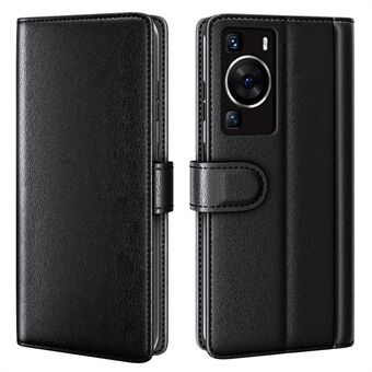 For Huawei P60 Magnetic Flip Phone Case Genuine Split Leather Wallet Stand Cover