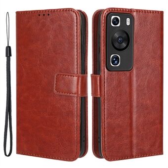 For Huawei P60 Pro / P60 Anti-Dust Crazy Horse Texture Wallet Phone Case PU Leather Phone Stand Cover