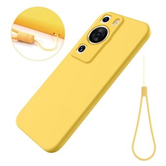 For Huawei P60 Pro / P60 Anti-Scratch Liquid Silicone Phone Case Soft Lining Shockproof Phone Cover with Strap