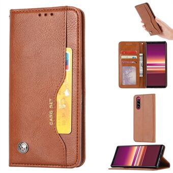 PU Leather Auto-absorbed Cell Phone Casing Shell for Sony Xperia 5