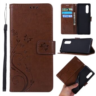 Imprint Butterflies Wallet Stand Flip Leather Case for Sony Xperia 5