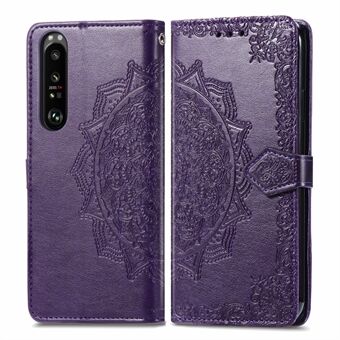 Embossed Mandala Flower PU Leather Case Stand Wallet for Sony Xperia 1 III 5G