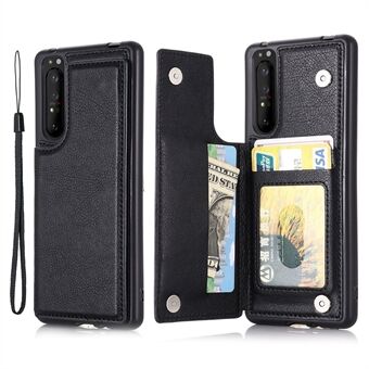 PU Leather Card Holder Design Phone Case with Kickstand for Sony Xperia 1 III 5G