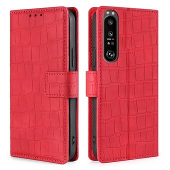 Crocodile Texture Practical Stand Wallet Leather Case Shell Phone Cover for Sony Xperia 1 III 5G