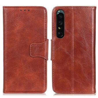 For Sony Xperia 1 IV Split Leather Protective Phone Case Crazy Horse Texture Adjustable Stand Wallet Smartphone Shell