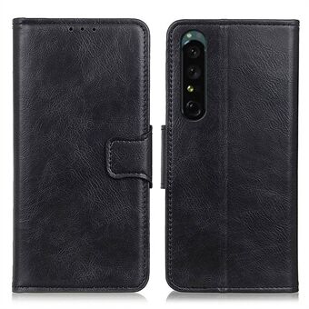 For Sony Xperia 1 IV Stand Wallet Phone Flip Case PU Leather Crazy Horse Texture Well-protected Magnetic Cover