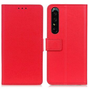 For Sony Xperia 1 IV Textured PU Leather Wallet Case Viewing Stand Closure Full Protection Book Cover