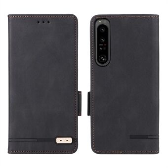 For Sony Xperia 1 IV PU Leather Shockproof Hardware Design Phone Case Wallet Stand Folio Flip Cover