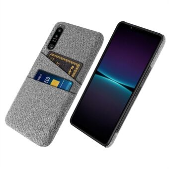 For Sony Xperia 1 IV Cloth Texture Dual Card Slots Well-protected Phone Case Cloth + PC Anti-drop Phone Back Cover